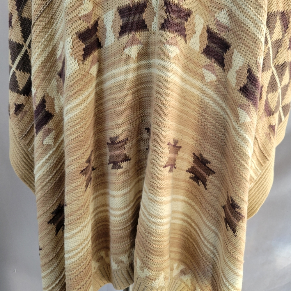 LRL Ralph Lauren Jeans Co. Aztec Southwest Cotton Linen Sweater Poncho S M - Picture 11 of 16